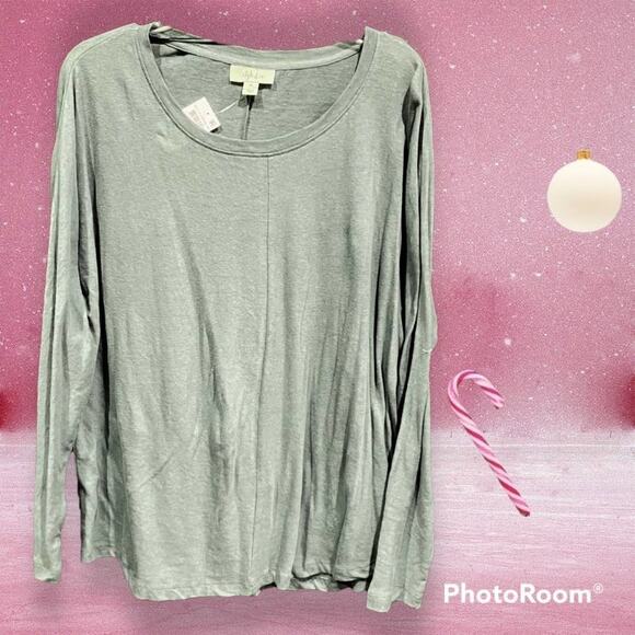 NWT!  Style and Co. Green Long Sleeves Tee Medium! - Picture 1 of 10
